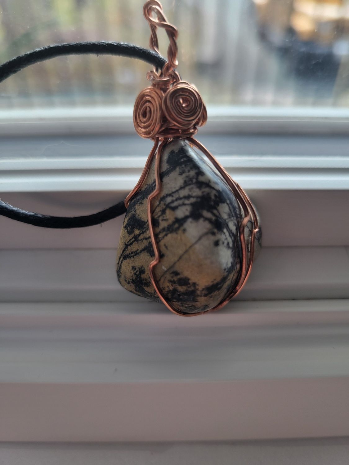 Pendant Feather Yellow Jasper- Created by Janelle