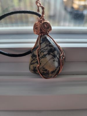 Pendant Feather Yellow Jasper- Created by Janelle