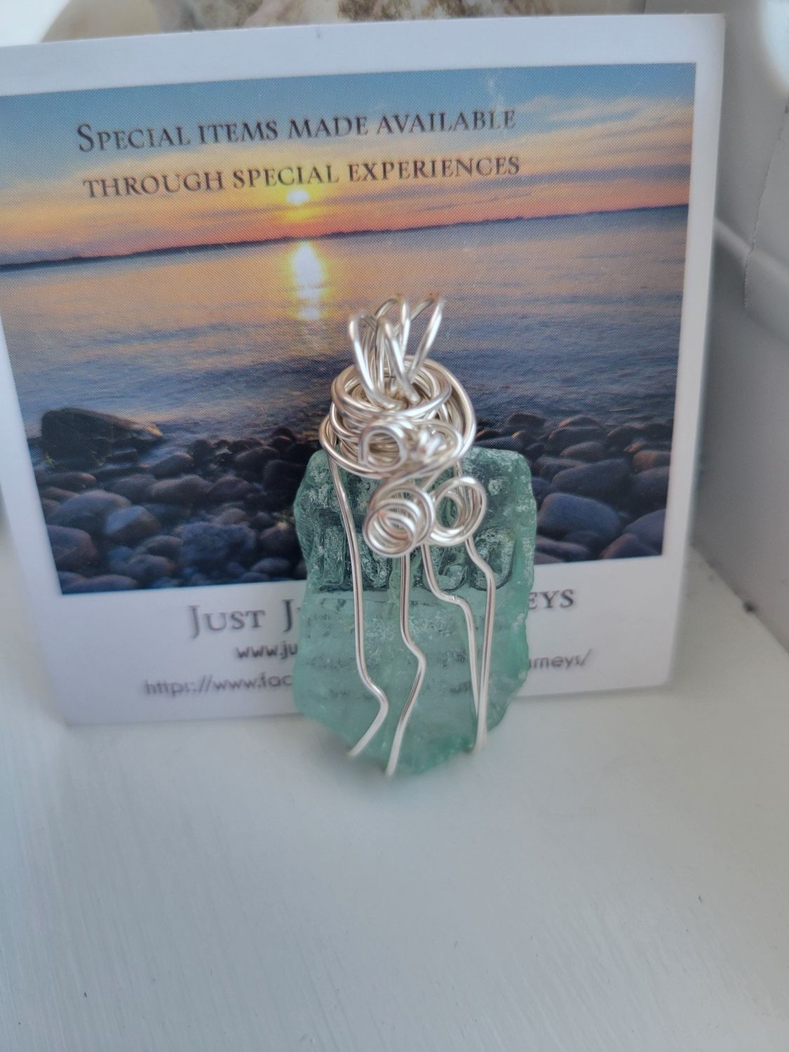 Pendant Ocean Glass-Aqua  (Newfoundland) - Created by Judy