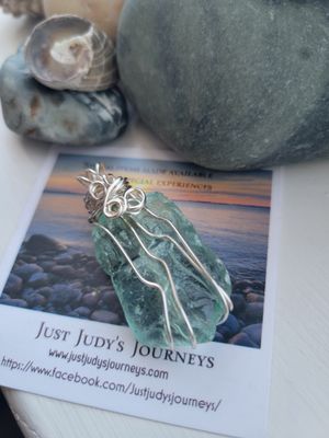 Pendant Ocean Glass-Aqua  (Newfoundland) - Created by Judy