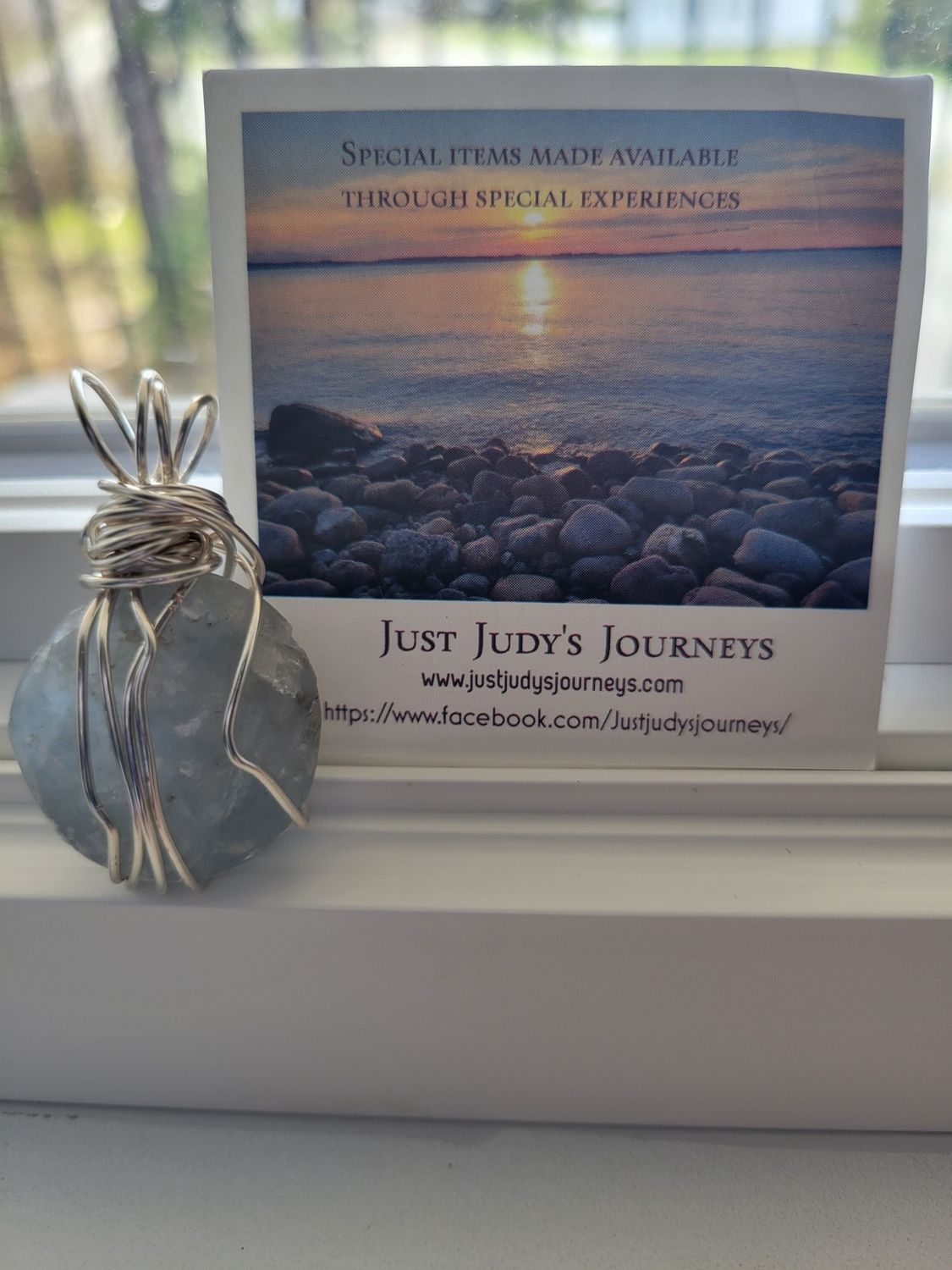 Pendant Blue Celestite-Smooth - Created by Judy
