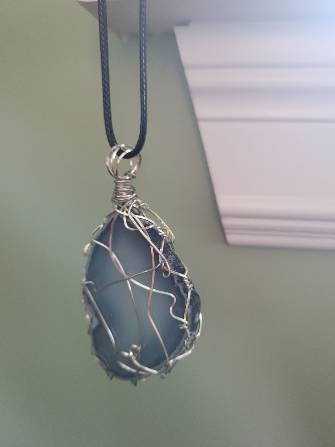 Pendant Blue Agate Slice- Created by Janelle