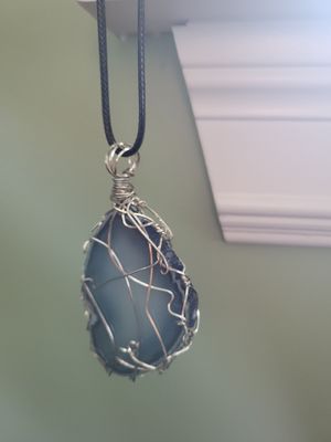 Pendant Blue Agate Slice- Created by Janelle