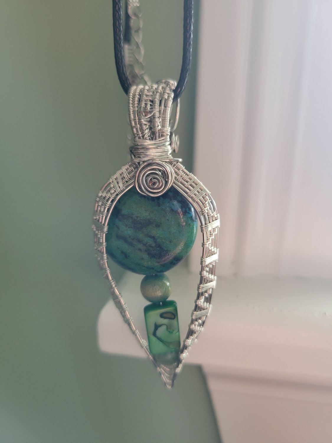 Pendant Chrysocolla Float- Created by Janelle