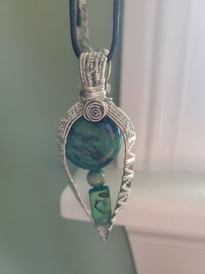 Pendant Chrysocolla Float- Created by Janelle