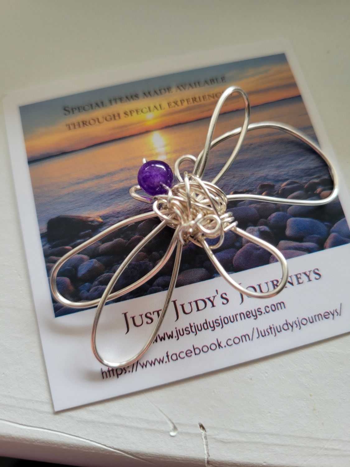 Pendant Wired Fairy/Butterfly - You decide which it is. Amethyst