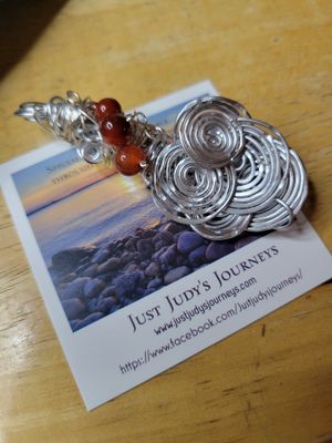 Pendant Wired Swirls- Circle of Life-CarnelianWAS$68