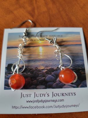 Judy&#39;s Hand-Designed Earrings- Not So Perfectly-Perfect -Carnelian