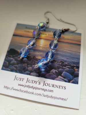 Judy's Hand-Designed Earrings- Not So Perfectly-Perfect Light Blue Rosary Beads