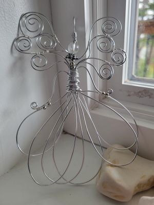 Angel-Wired &amp; Clear Quartz- Window Piece/ Vehicle Angel -Created by Janelle