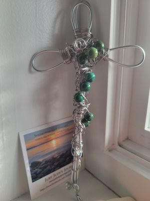 Judy's Hand-designed Cross - African Green AventurineWAS$62