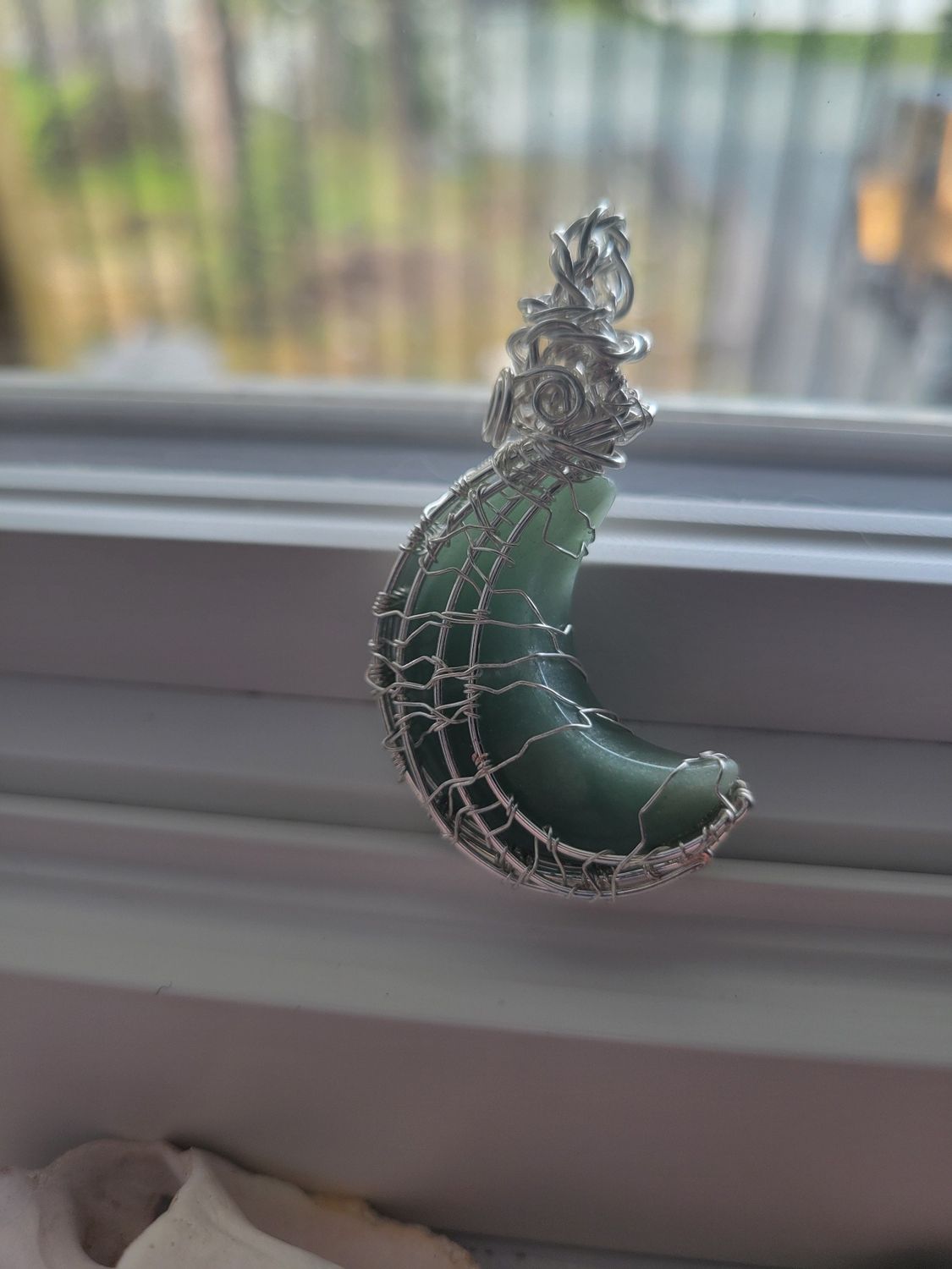 Pendant Green Aventurine Moon - Created by Janelle