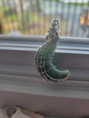 Pendant Green Aventurine Moon - Created by Janelle
