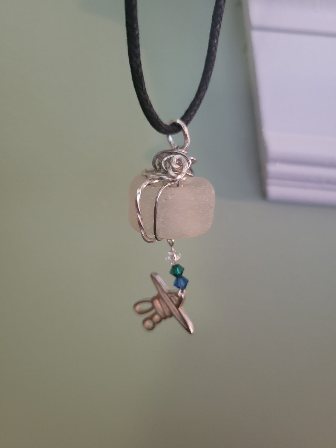 Pendant Sea Glass/Inukshuk(Cairn) - Created by Janelle