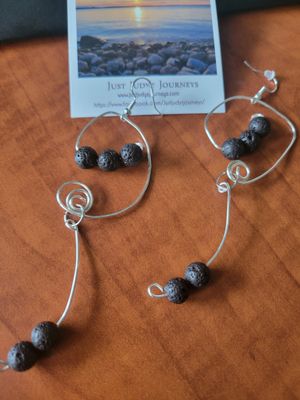 Judy&#39;s Hand-Designed Earrings- Not So Perfectly-Perfect -Lava Stone