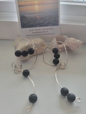 Judy's Hand-Designed Earrings- Not So Perfectly-Perfect -Lava Stone WERE$40.