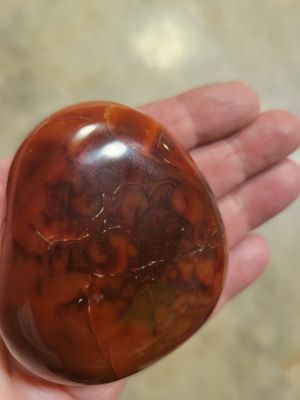 Crystal Carnelian Large Palm Stone -Smooth
