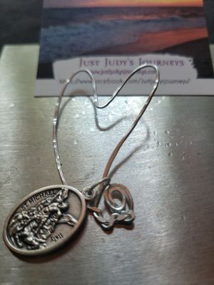 Pendant - Heart with Archangel Michael Medal. -Created by Judy
