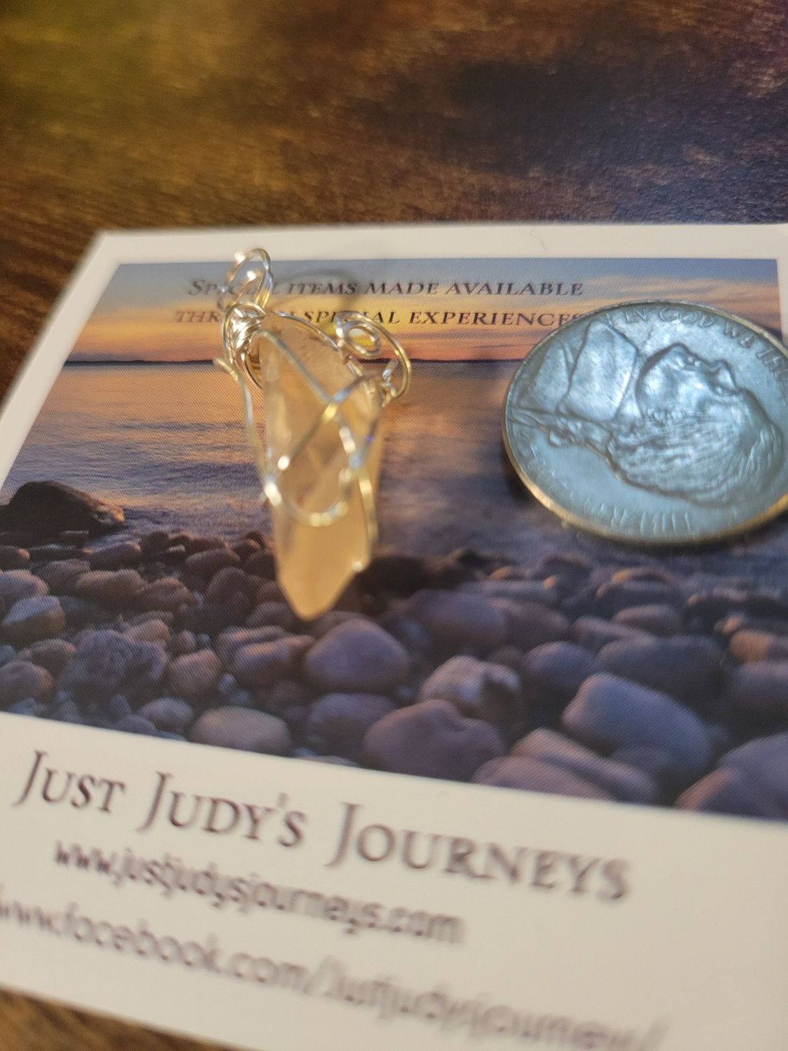 Pendant Tangerine Quartz Point- Created by Judy