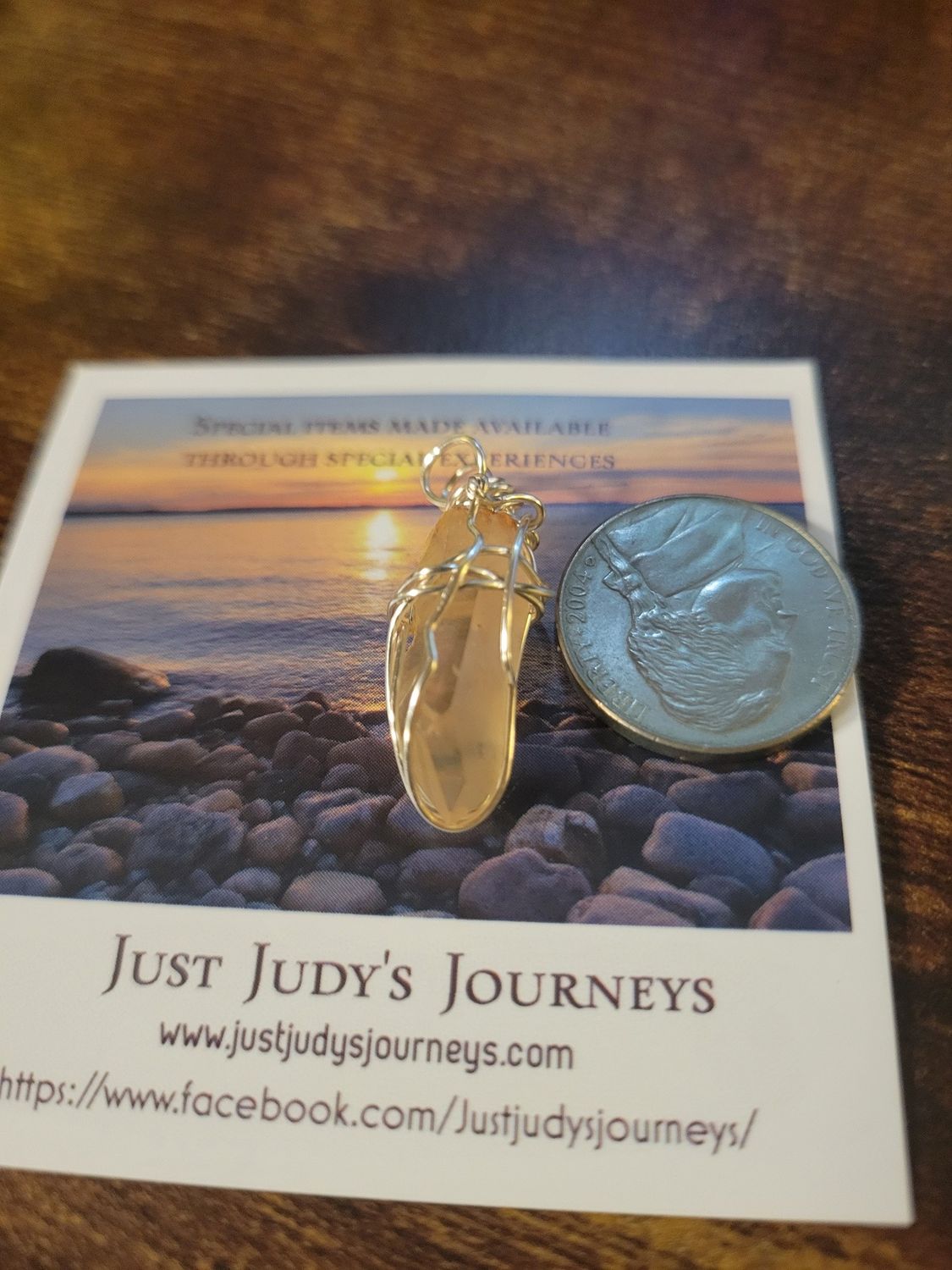 Pendant Tangerine Quartz Point- Created by Judy