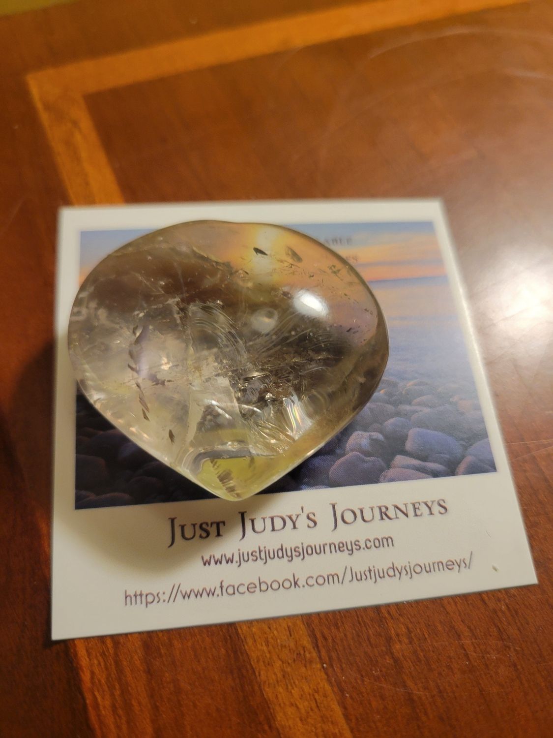 Crystal Quartz Heart-with striations.
