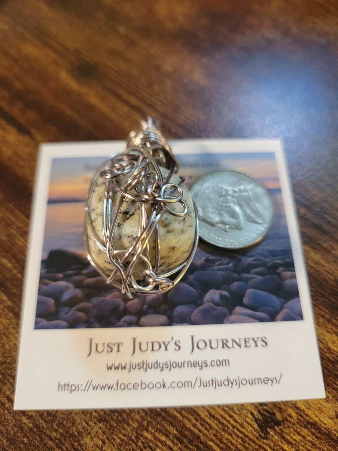 Pendant K-2 (Granite &amp; Azurite) - Created by Judy