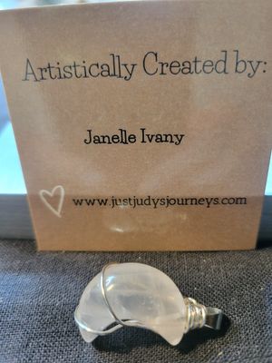 Pendant Rose Quartz Moon- Created by Janelle