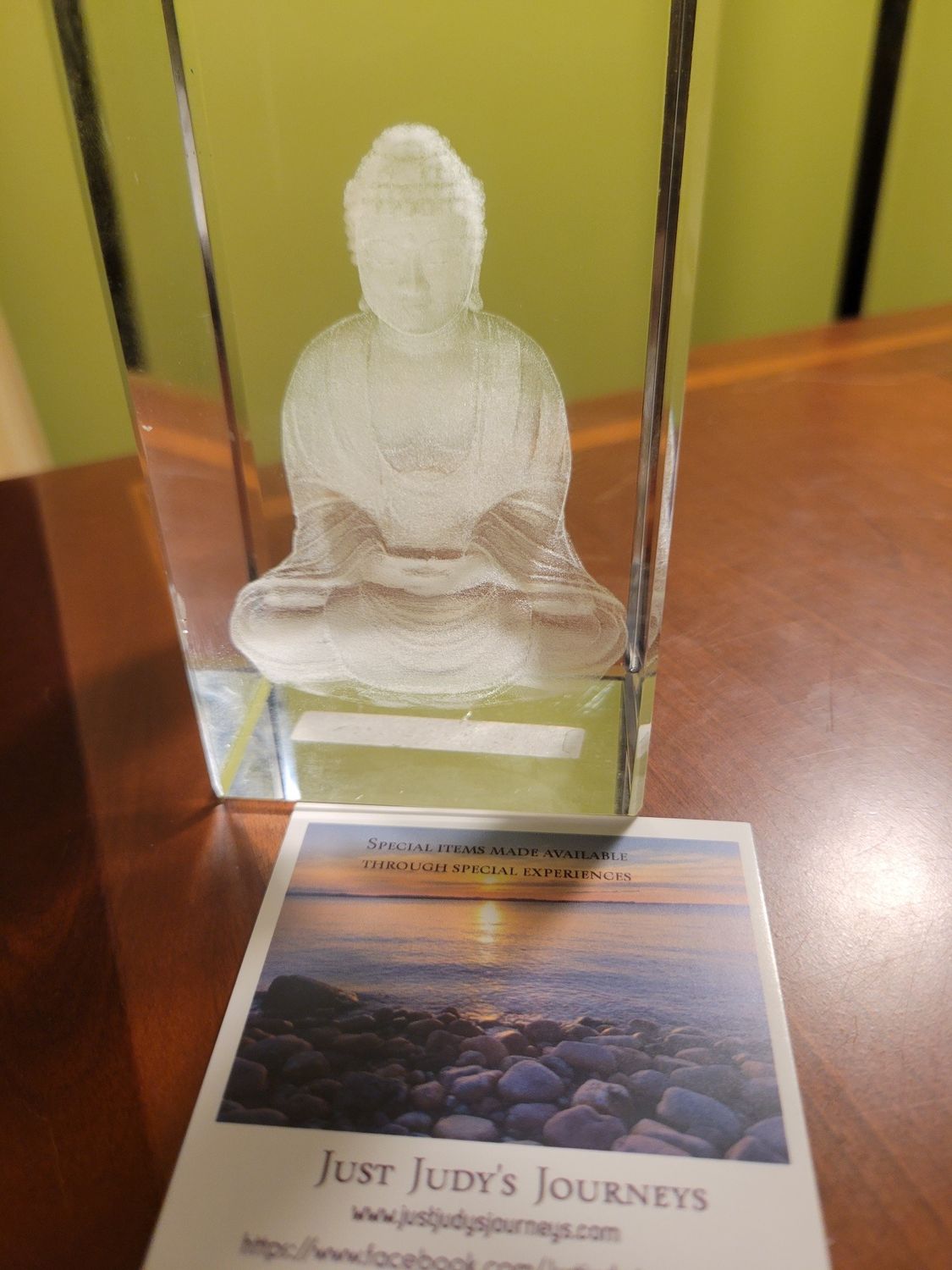 Crystal Buddha Laser Etched in Glass (2lbs)
