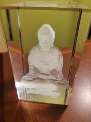 Crystal Buddha Laser Etched in Glass (2lbs) WAS $100.