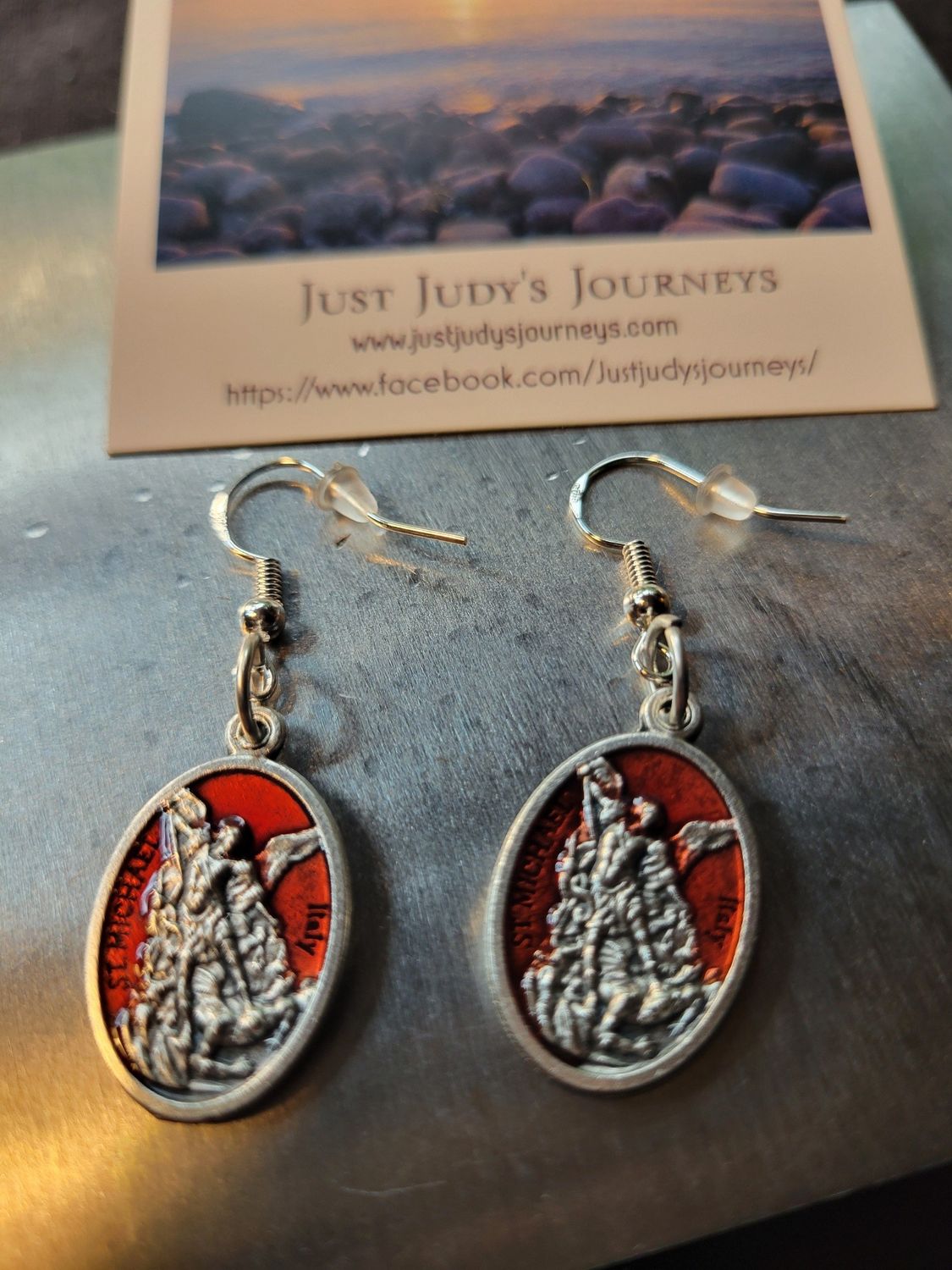 Judy&#39;s Hand-Designed-Not-so-perfectly-perfect Archangel Michael/Guardian Earrings.