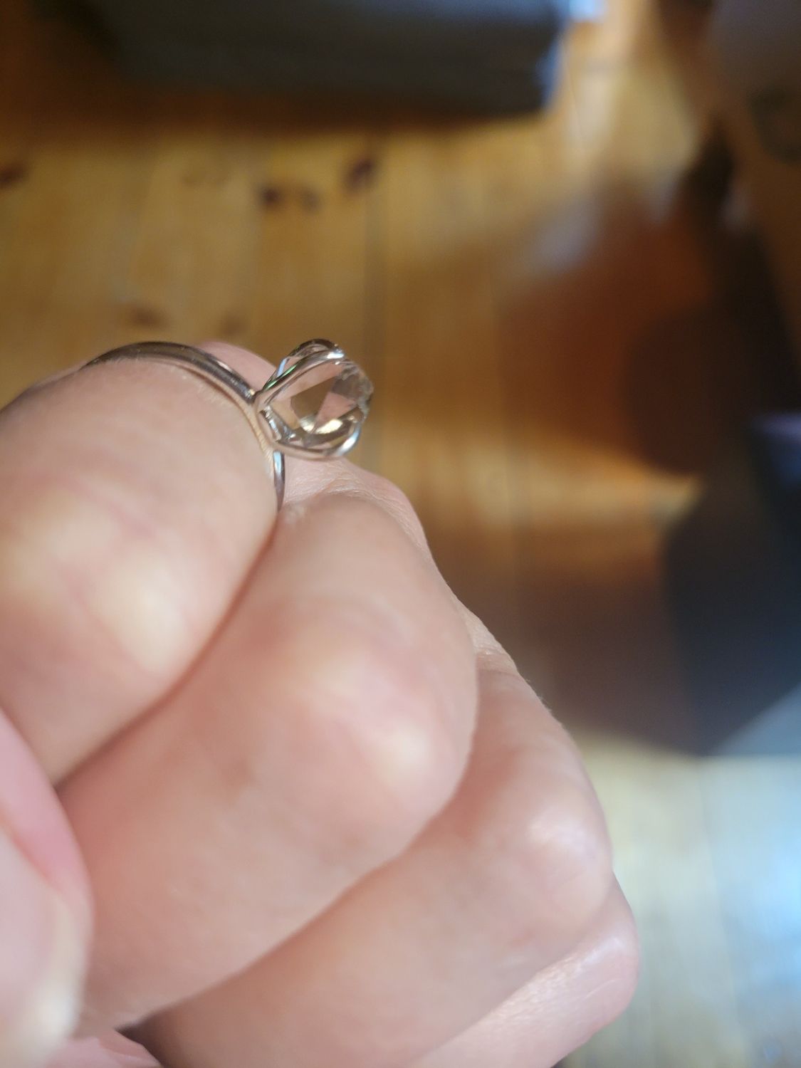 Ring-Sterling S925- with Herkimer Quartz- adjustable size 9-10 -created by Judy
