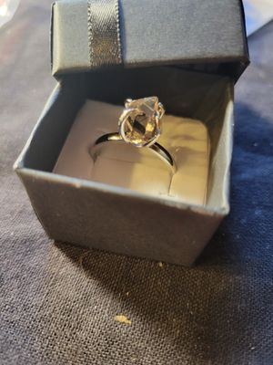 Ring-Sterling S925- with Herkimer Quartz- adjustable size 9-10 -created by Judy