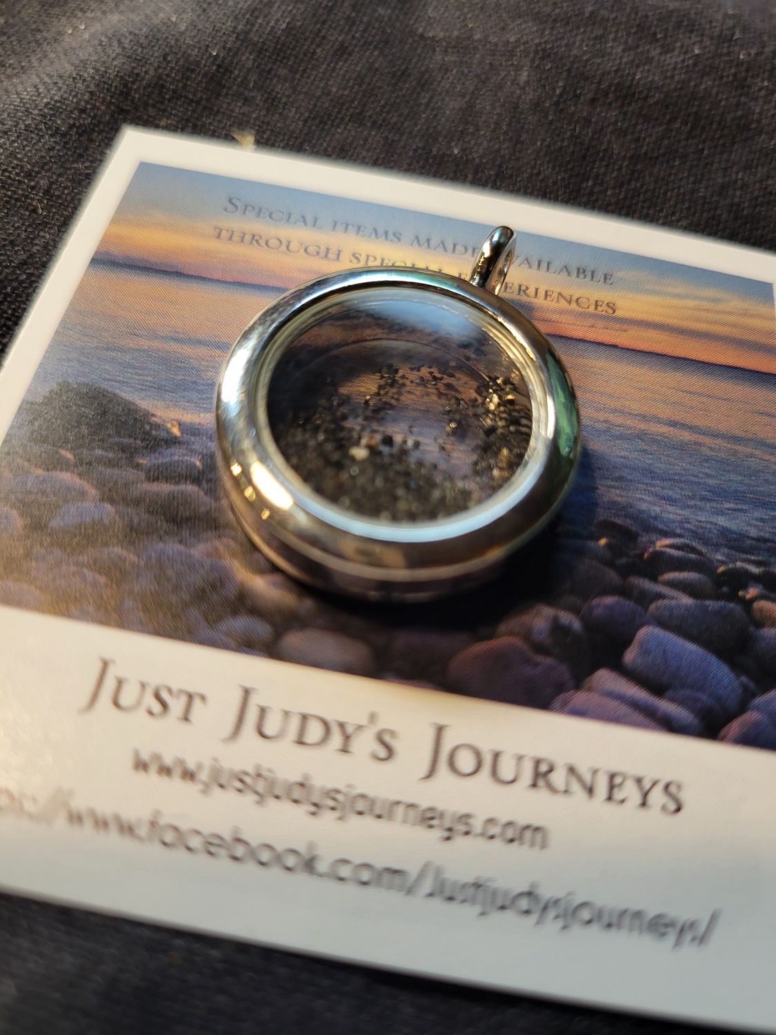 Pendant Icelandic Black Sand (Iceland July 2025) Silver Alloy- Created by Judy
