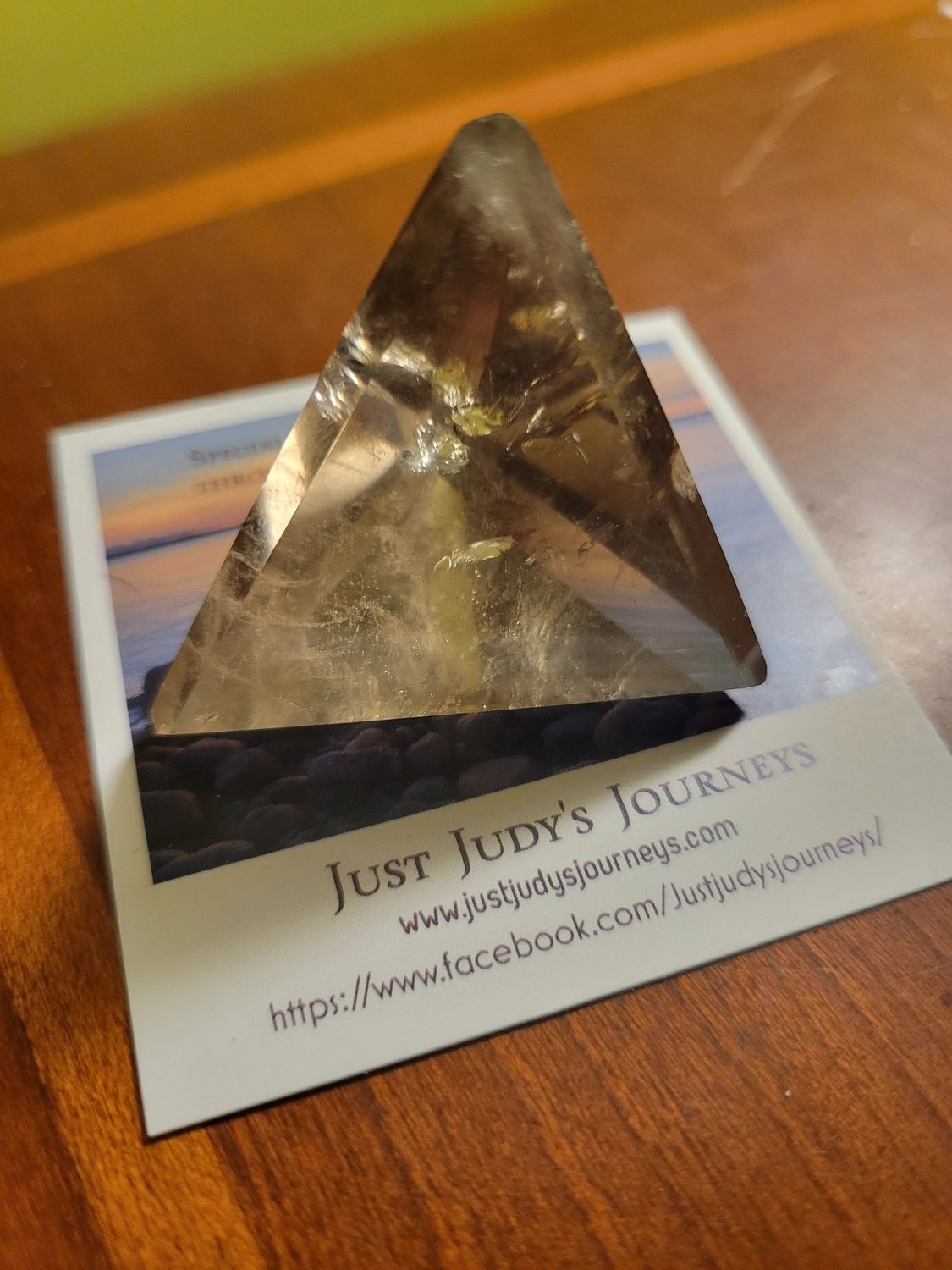 Crystal Smoky Quartz Pyramid/Smooth 48 gms