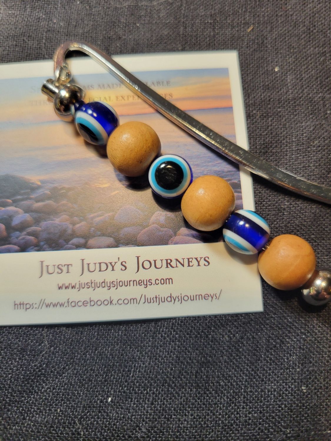 Bookmark- Protective Eye &amp; Wooden Bead