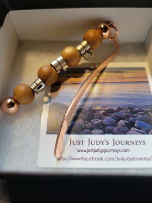 Bookmark- Wooden Bead-Pewter Findings-Rose Gold