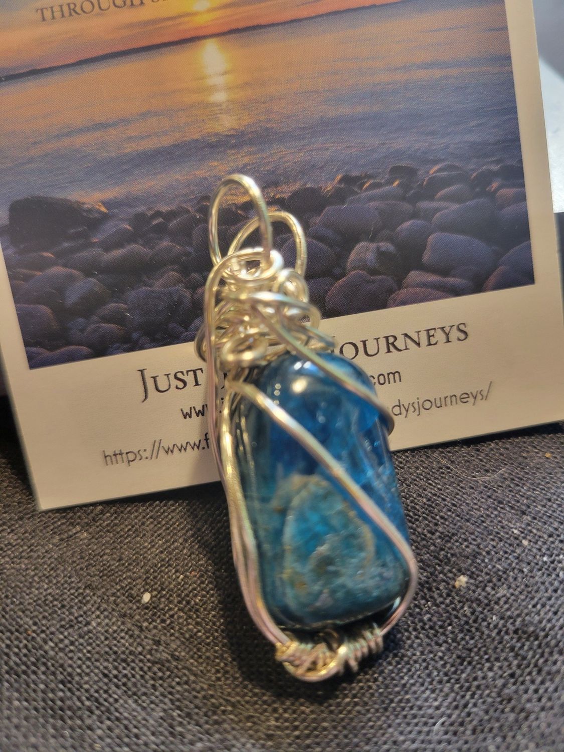 Pendant Blue Apatite - Created by Judy