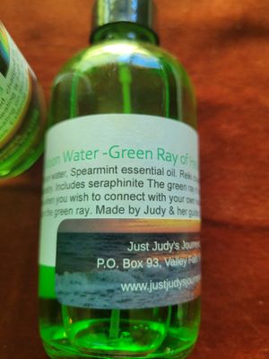Judy&#39;s Moon Water- Green Ray of Healing 4oz glass bottle