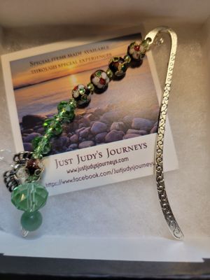 Bookmark- Angelic Green Faceted  &amp; Cloisonne Beadwork (Boxed)