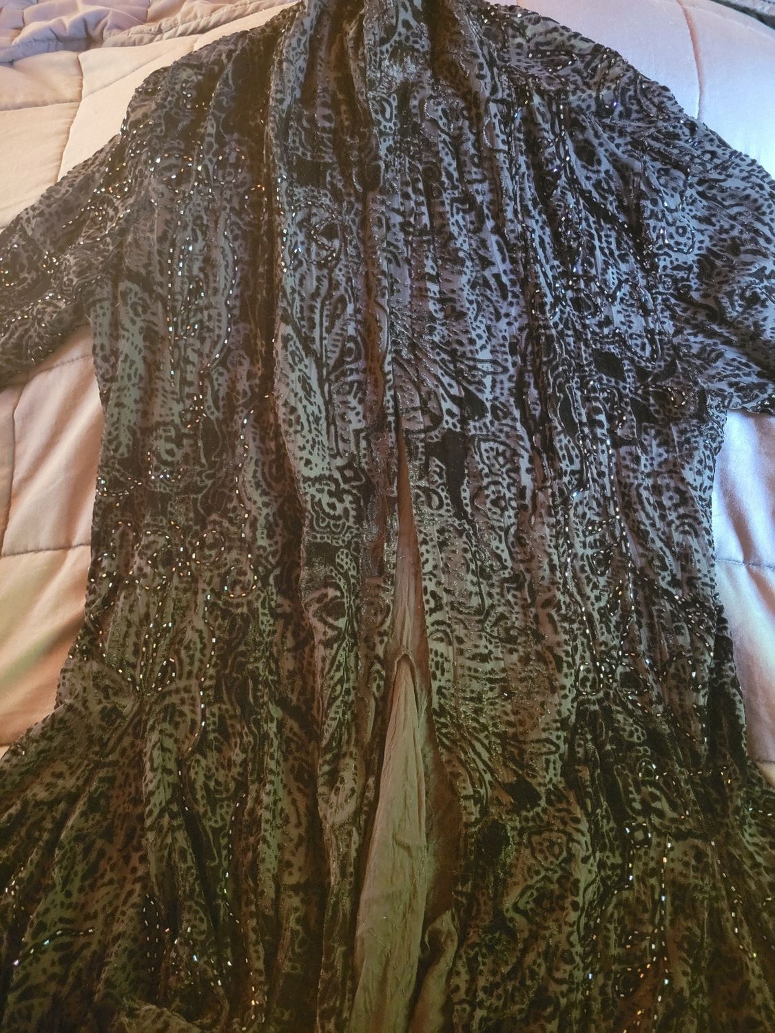 Previously loved/worn women&#39;s black Sheer Jacket ( one size-Appx LG/XL)