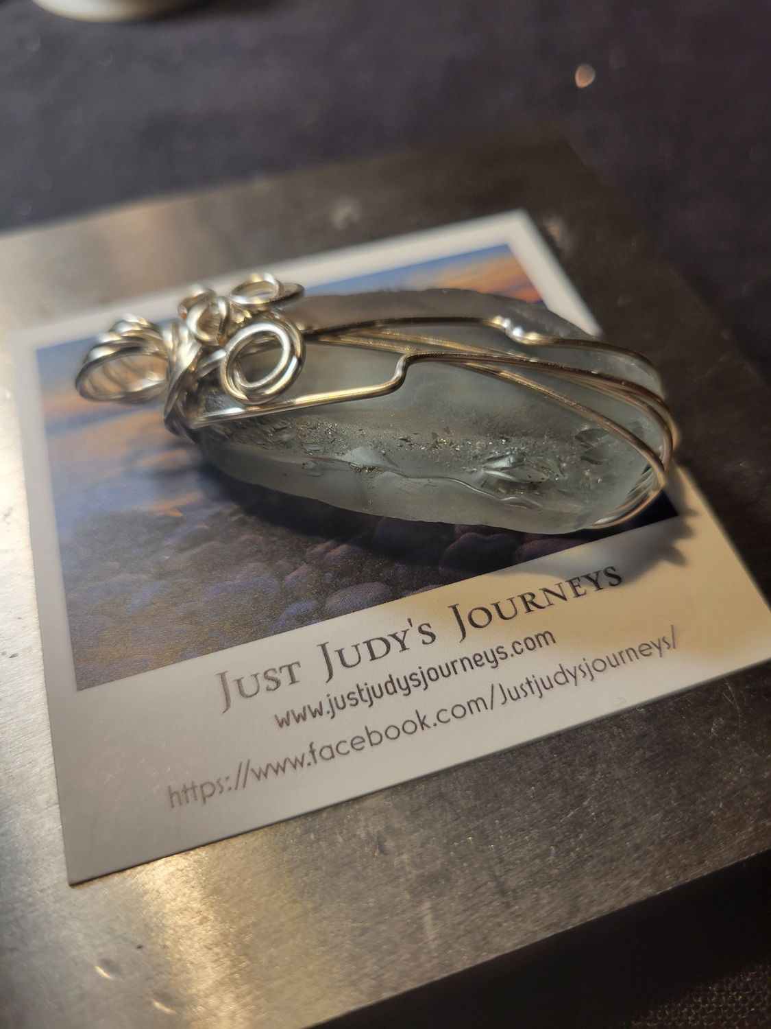 Pendant Frosted Ocean Glass (Newfoundland) - Created by Judy