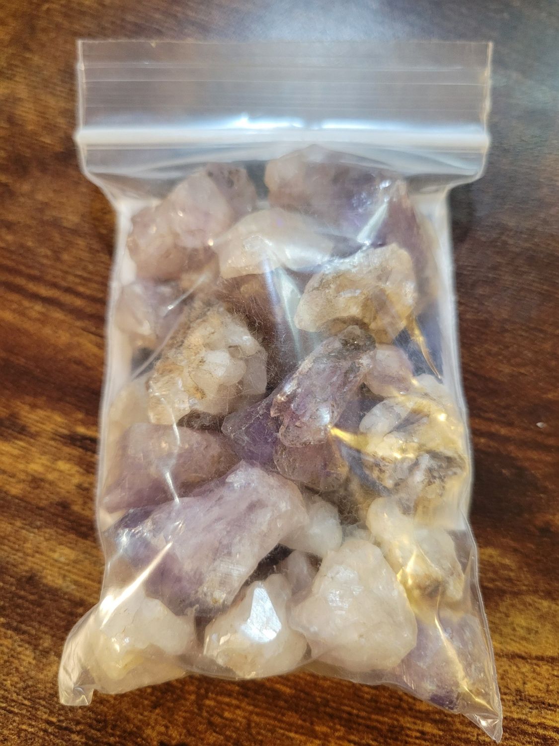 Crystal Amethysts - 30 pieces (great pendant size) 157gms (WAS $25)