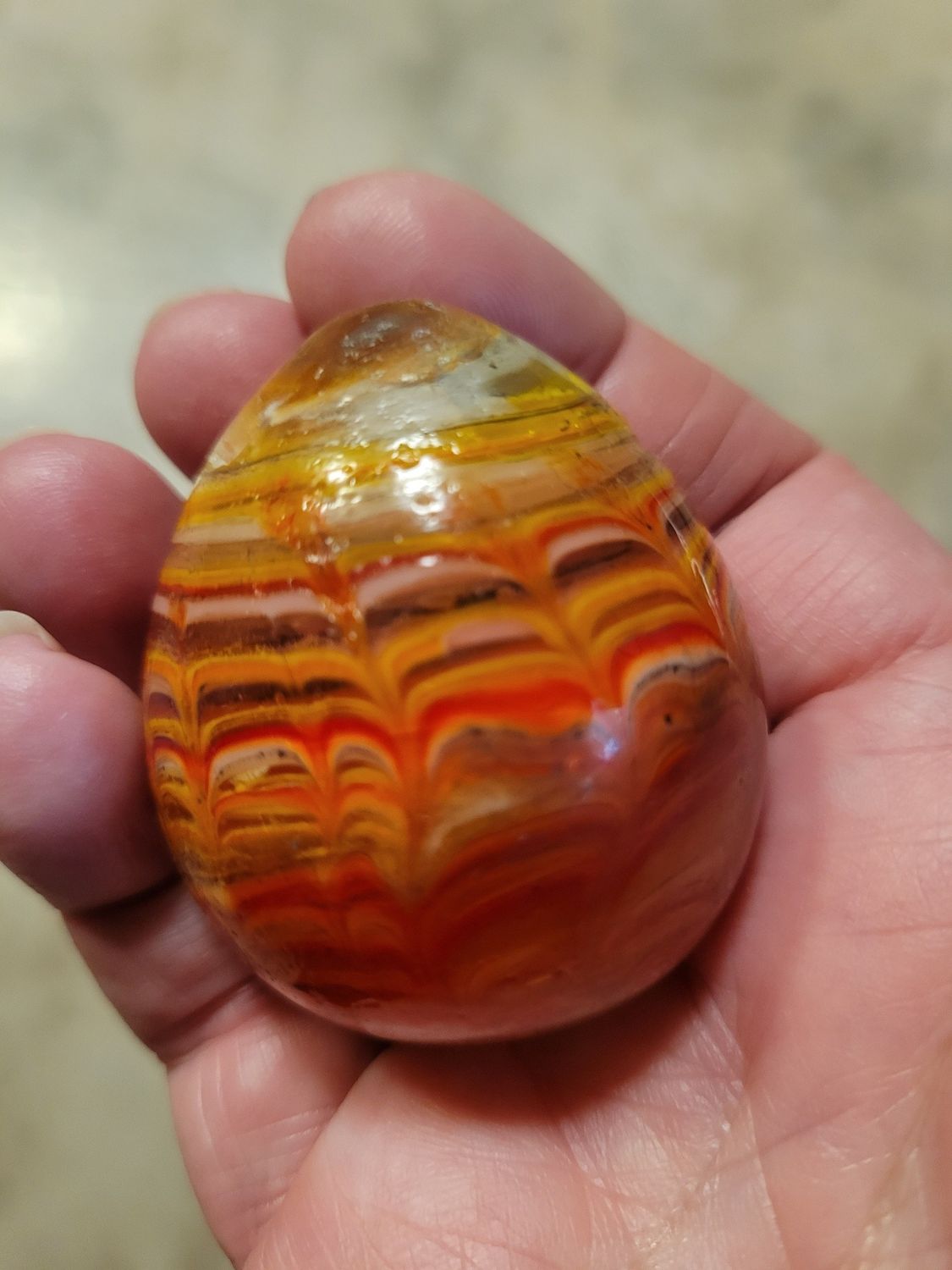 Crystal (Best guide) Carnelian/Agate Egg. 4.3 ozs  value appr $50.