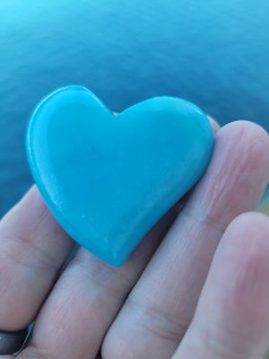 Alabaster Heart, Tuscany Italy, light Blue. Shipping after 10/28.