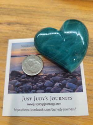 Alabaster Heart, Tuscany Italy, Dark Teal Green