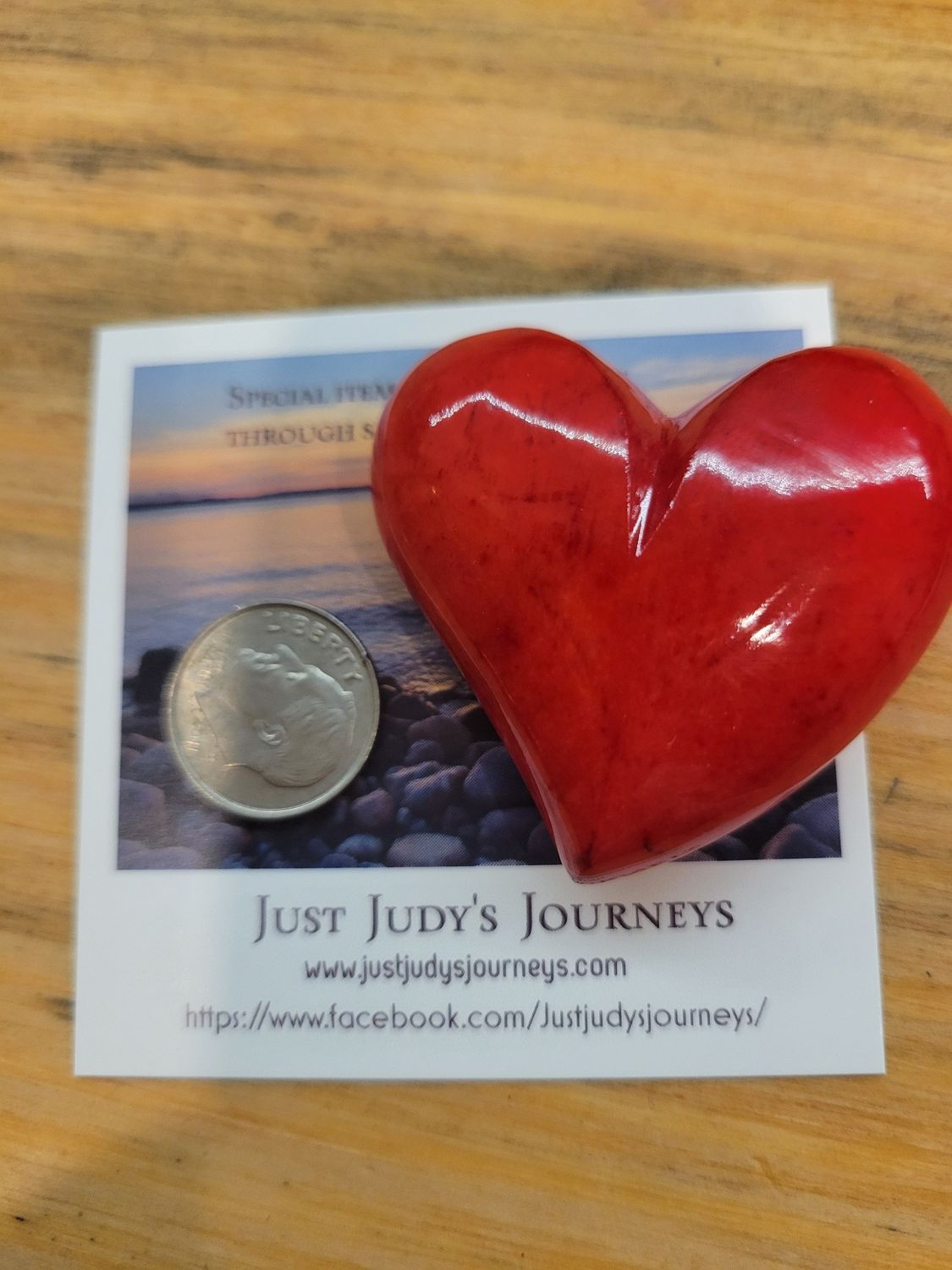 Alabaster Heart, Tuscany Italy, Red.