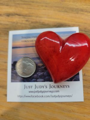 Alabaster Heart, Tuscany Italy, Red.