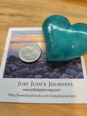 Alabaster Heart, Tuscany Italy, Med Teal Green
