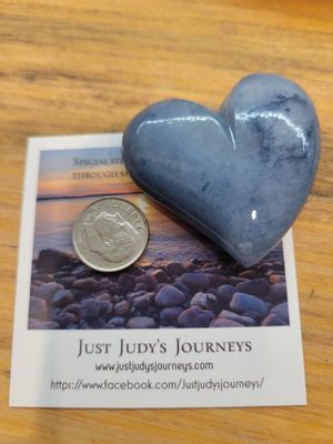 Alabaster Heart, Tuscany Italy, Med Blue