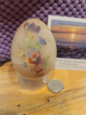 Alabaster Egg( Tuscany, Italy)  Tall Floral